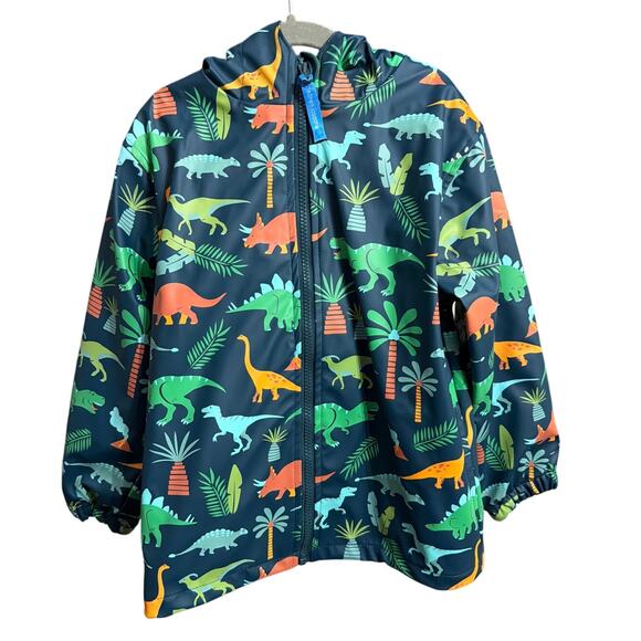 Stephen Joseph Toddler Boys Blue & Green Dinosaur Raincoat Size 4/5 New - Picture 1 of 6